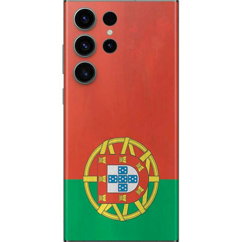 Portugal Flag Distressed Galaxy Skins